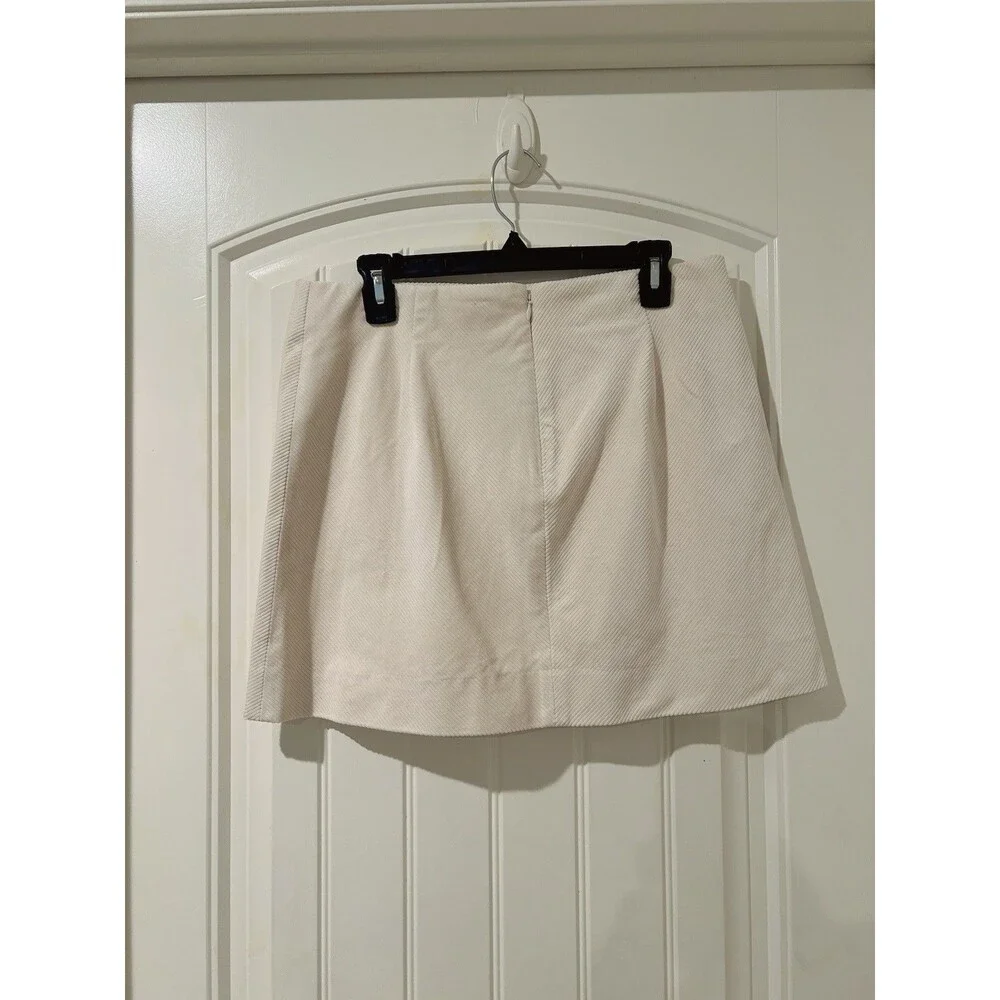 J.CREW Women's Ivory Corduroy Mini Skirt Lined Zip Closure Size 6 NWOT
